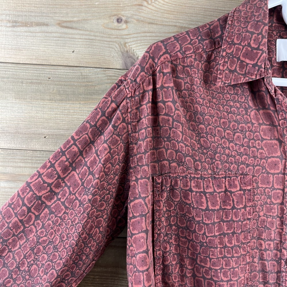 Current Elliott Womens Shirt The Percy Road Button Up Crocodile Print 2 Medium - Picture 4 of 8